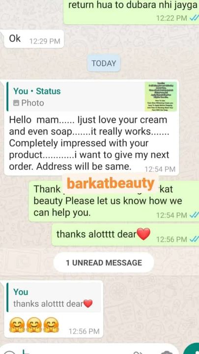 Barkat beauty cream +soap  uploaded by Online marketing on 12/6/2021