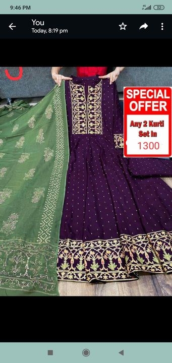 1get 1 free dress only just rs 1300 free shipping  uploaded by Online marketing on 12/6/2021