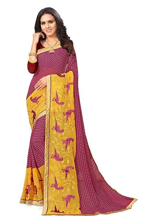 Parrot style fancy embroidered saree uploaded by business on 9/24/2020