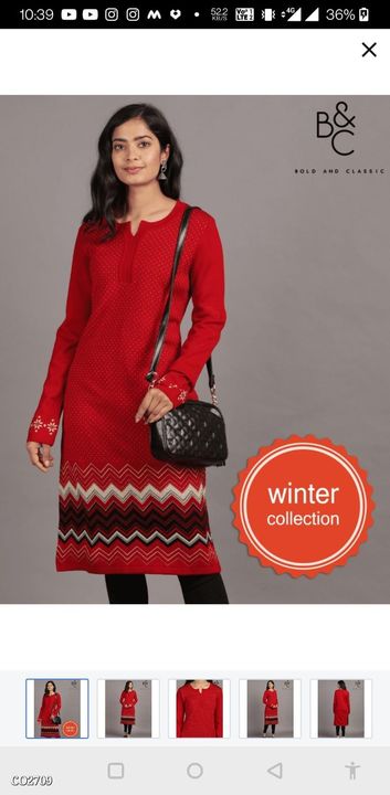 High quality winter Kurtis  uploaded by Clothing business on 12/7/2021