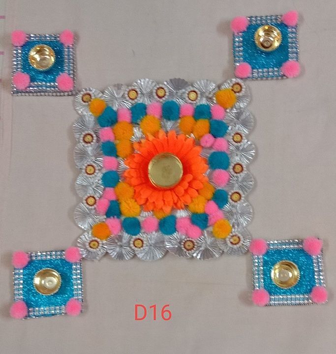 Tealight rangoli mat uploaded by Krishna art creations on 9/24/2020