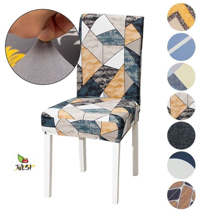 Post image _All new item_ 🔫
*ELASTIC CHAIR COVER* ♥️ 🪑 
*Brand* - Tulsi 🍃 
*Attributes* 🪑Protects your furniture from spills, wear and tear to prevent it from getting ruined.🪑Easy to set up and pick up , machine wash. 🪑Not easy to wrinkle
*SIZE* Back Height - 45-65cmSeat Width - 40-50cmSeat Length - 40-50cm
*Material* - 95% polyster             5% spandex
*Price* - Rs 350 per pc
*Weight* - 250gms
*Packing includes* - 1pcs chair cover 
🪑🪑♥️🪑🪑