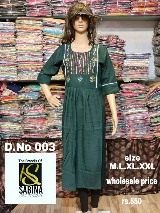 Hand work long kurti uploaded by business on 12/8/2021