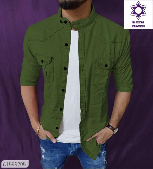  Cotton Solid Slim Fit Full Sleeves Casual Shirts uploaded by Hk Creative Creative Innovations on 12/8/2021