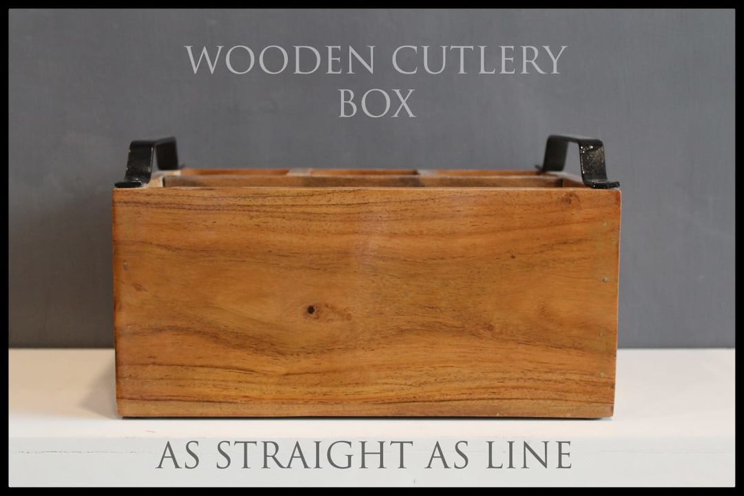 Wooden cutlery stand with iron handles uploaded by Woodenibis on 12/8/2021