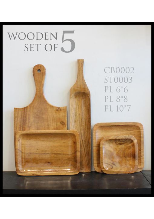 Wooden acacia platters combo with chopping board uploaded by business on 12/8/2021