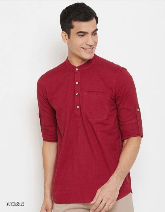 *NC Market* Mens full sleeve pure handloom cotton straight short kurta classic fit

*Rs.490(freeship uploaded by NC Market on 12/9/2021
