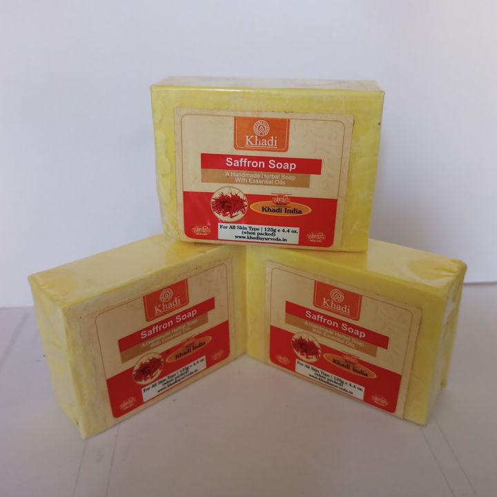 Khadi saffron soap (pack of 3) uploaded by business on 12/9/2021