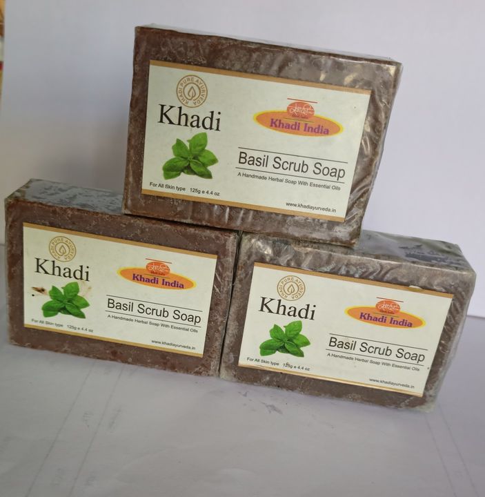 Khadi besil scrub soap (pack of 3) uploaded by business on 12/9/2021