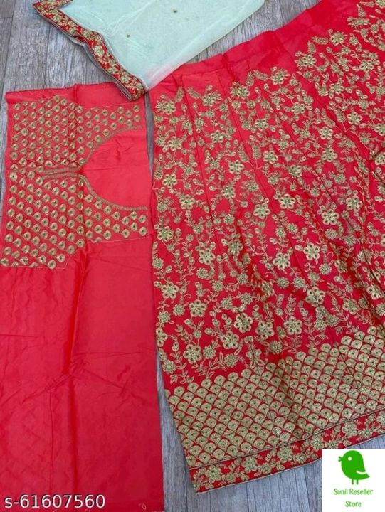 Aqua Blue Malay satin Lehenga Choli, Gagra Choli, Wedding Lehenga Choli, LC 299
Topwear Fabric: uploaded by Sandhya reseller Store on 12/9/2021