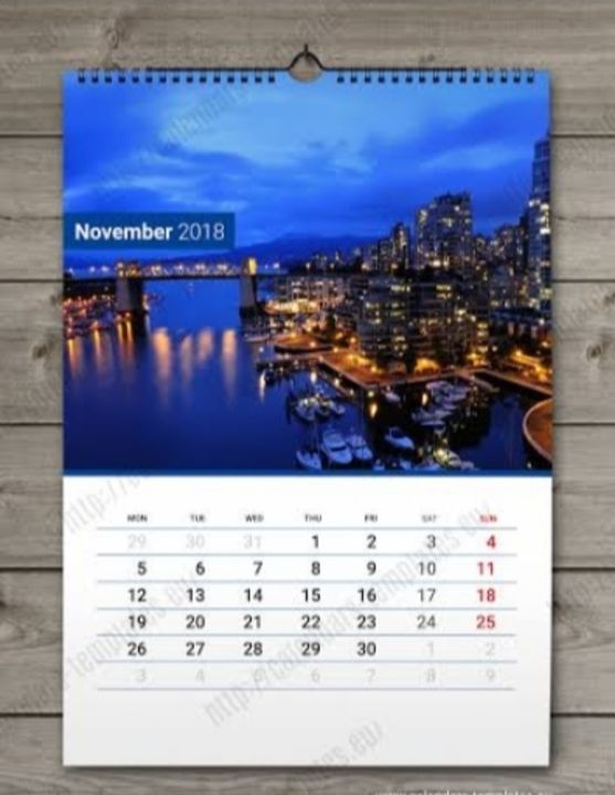 Wall calendar uploaded by business on 12/9/2021