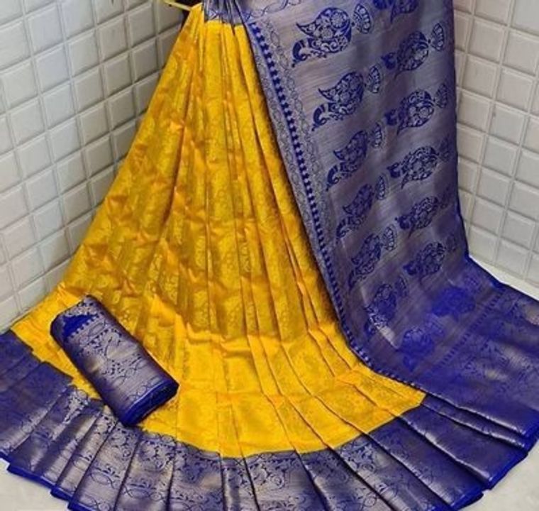 Banarasi Art Silk Jacquard Sarees with Blouse piece
 uploaded by SriCharani Fashion World on 12/10/2021