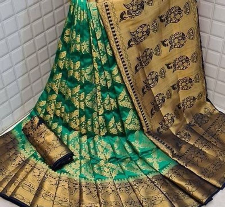Banarasi Art Silk Jacquard Sarees with Blouse piece uploaded by SriCharani Fashion World on 12/10/2021