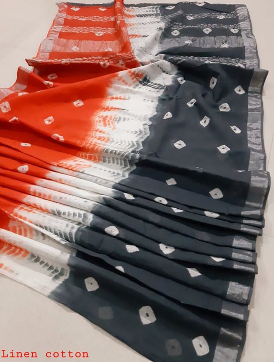 Post image Bagru block printed linen cotton sarees with blouse psc