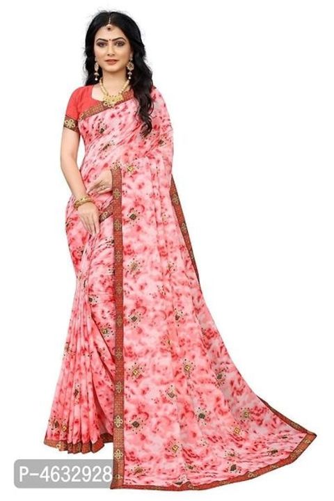 *Women's Beautiful Pink Printed Georgette Saree with Blouse piece*

  uploaded by Shop Online Buy now Low prices🛍️💸 on 12/10/2021