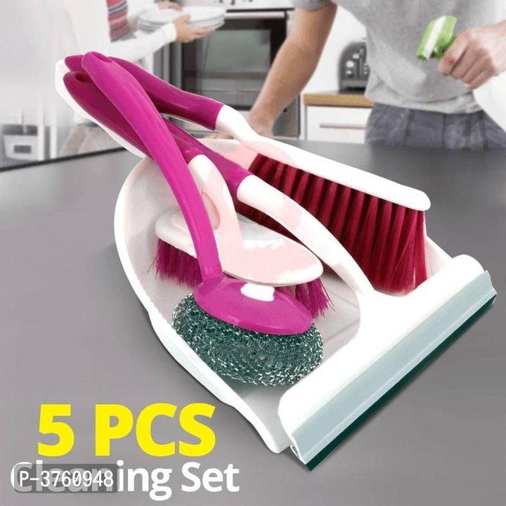 *Set of 5 pcs Broom Brush Set with Dustpan and Wiper Cleaning Set for Home Office and Car  uploaded by Shop Online Buy now Low prices🛍️💸 on 12/10/2021