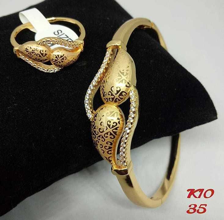 Rose gold kada with ring uploaded by business on 9/24/2020
