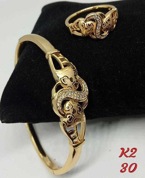 Rose gold kada with ring uploaded by business on 9/24/2020