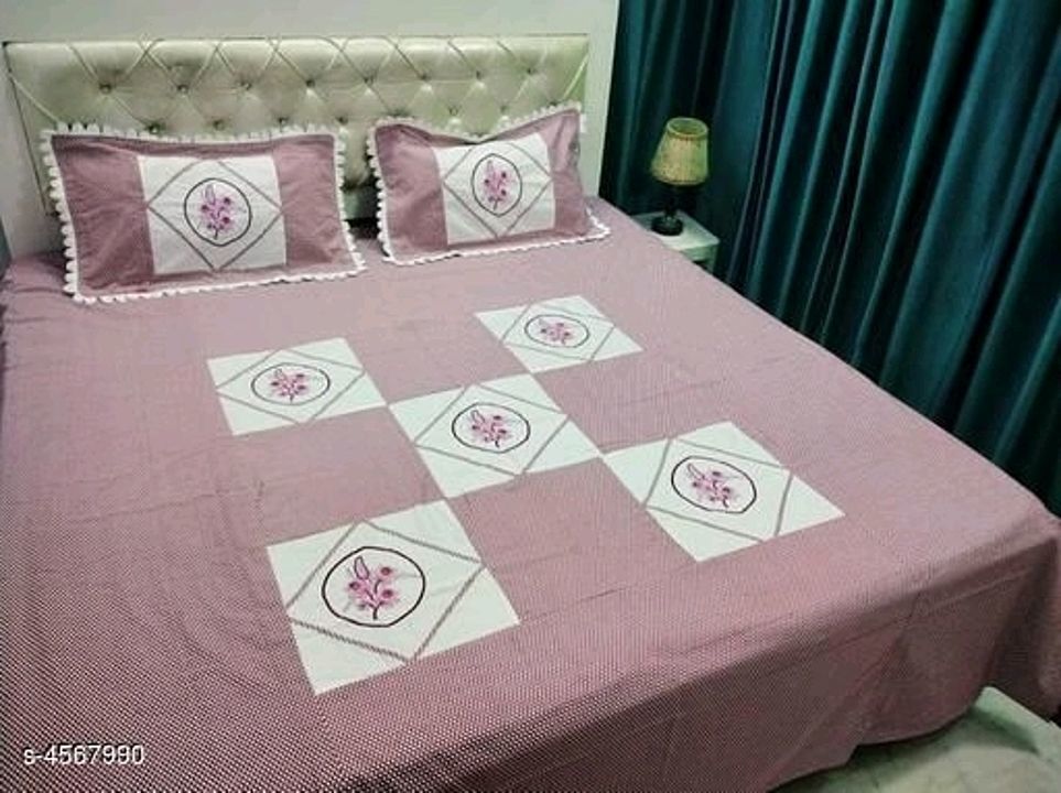 New embroidery cotton double bed sheets  uploaded by Handloom on 9/24/2020