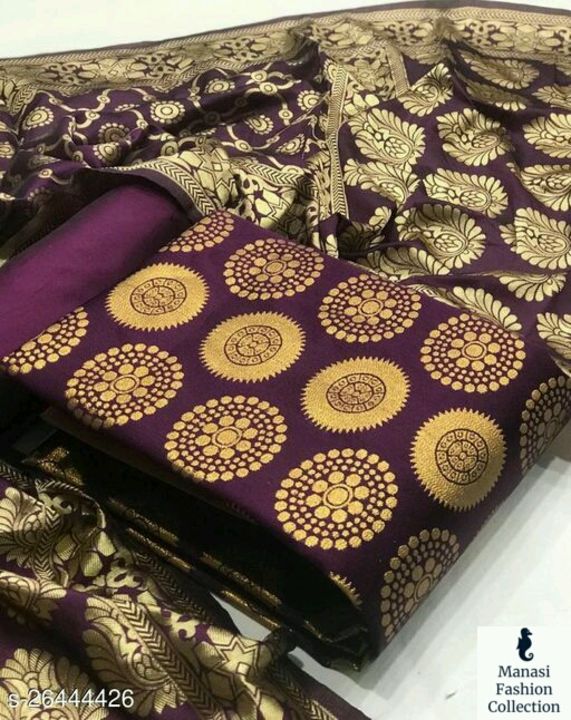 Post image Banarasi Silk Unstitched Dress Material ## Free cash on delivery