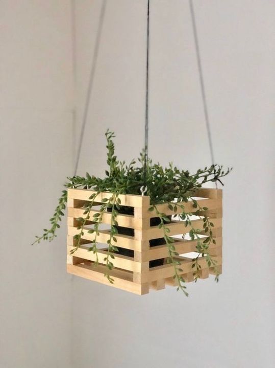 Wooden planter hanging box uploaded by Natural wooden furniture on 12/11/2021