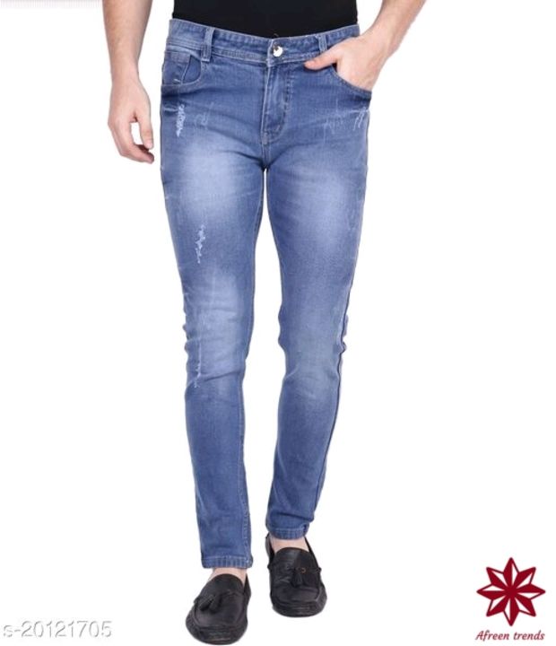 Bestloo Men's Slim Fit Jeans(RP-DMGD-IB_Light Blue) uploaded by Raj store on 12/11/2021