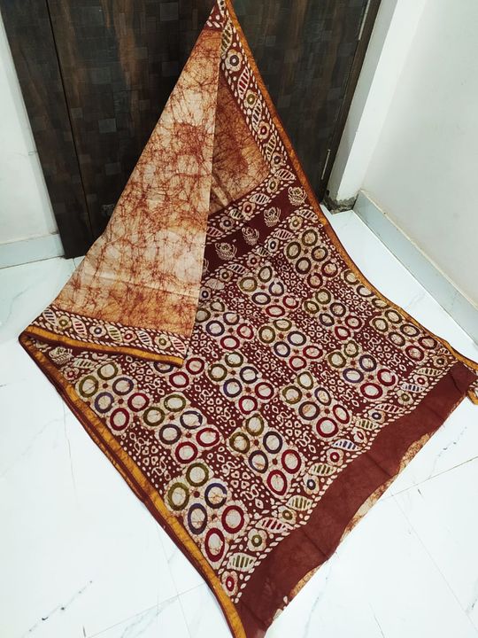 Pure cotton hand block print saree uploaded by B Prints The Factory Outlet on 12/11/2021