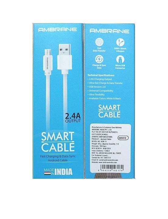 Ambrane Acm11 1mtr cable  uploaded by business on 9/25/2020