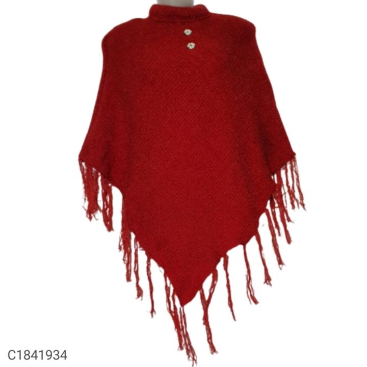 *Product Name:* Women's Woolen Solid Ponchos uploaded by Vikash new collection on 12/12/2021