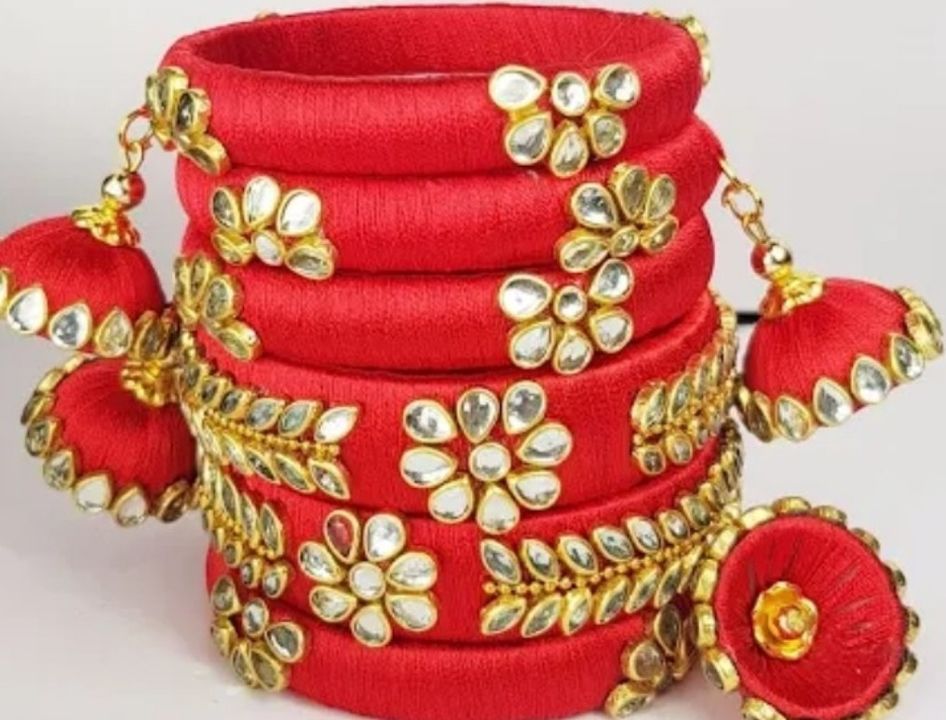 handmade silk thread bangles available in al size uploaded by handmade articles on 12/12/2021