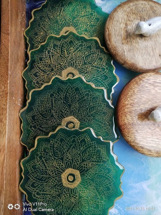 Resin Mandala coasters  uploaded by RS Resin Decor on 12/12/2021