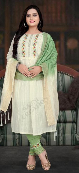 3pc set kurti with pent dupatta uploaded by business on 12/12/2021