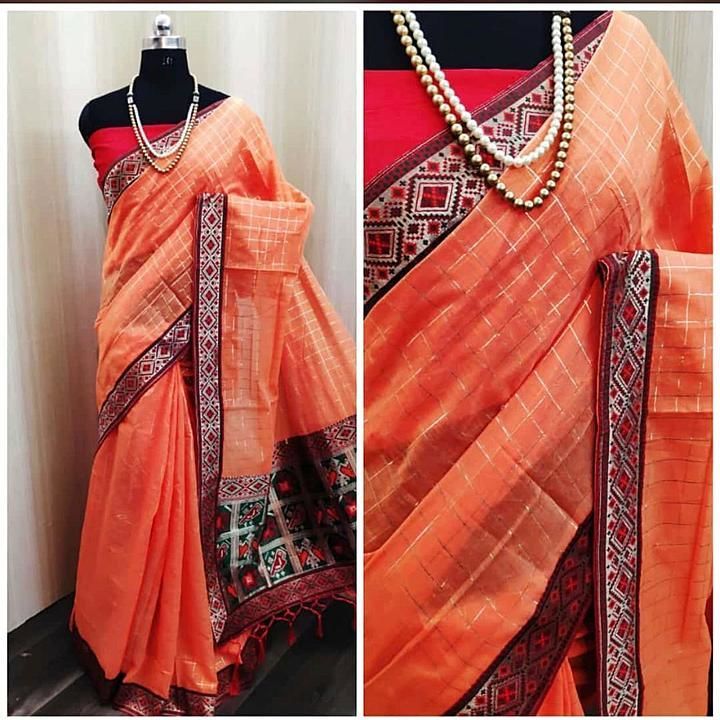 *SACRED FASHION*

 Chanderi cotton #Fabric Desgned with jari self weaving chex 

#BANARSI RICH PALLU uploaded by Kurtis Palazzo sarees collection on 9/25/2020