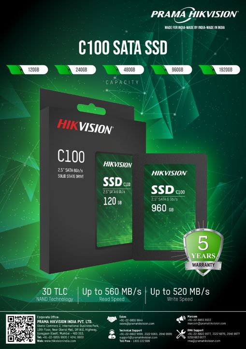 HIKVISION C100 240GB SATA SSD uploaded by Bhanj Enterprises on 12/13/2021