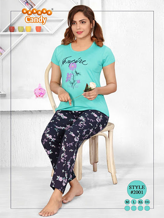 Candy night wear with full pant  uploaded by Vijaya collections  on 9/25/2020