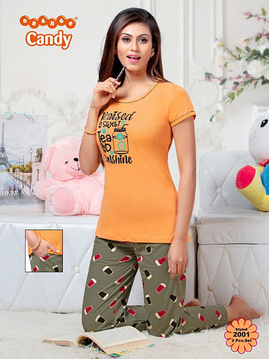 Candy night wear with full pant  uploaded by business on 9/25/2020