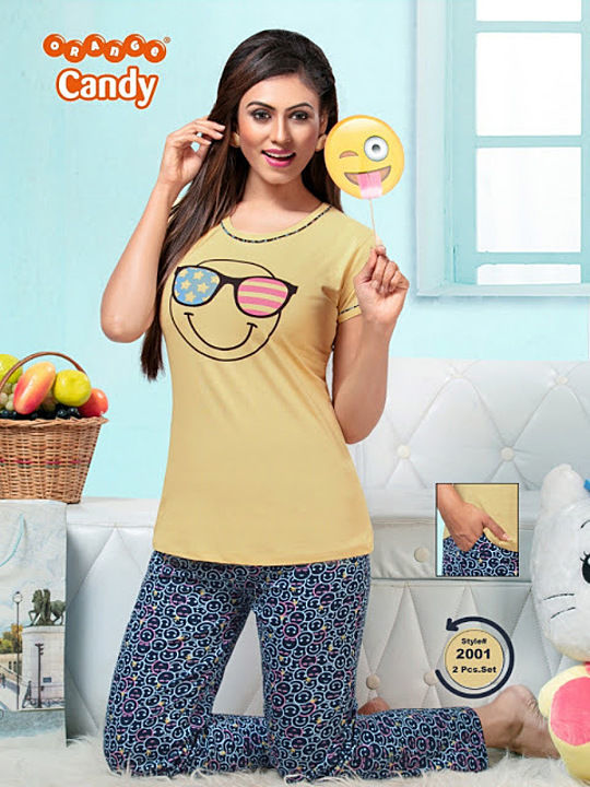 Candy  night wear with full pant  uploaded by Vijaya collections  on 9/25/2020