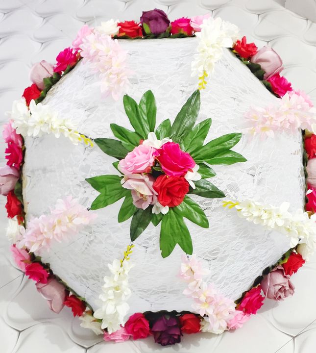 Floral decorative bridal entry umbrella  uploaded by Handmade fashion on 12/13/2021