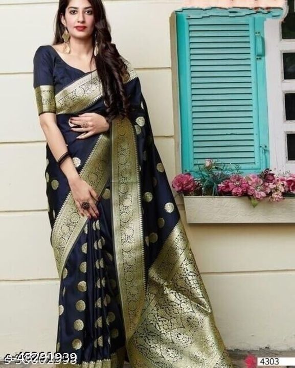 Post image Catalog Name:*Myra Fabulous Sarees*Saree Fabric: Banarasi Silk