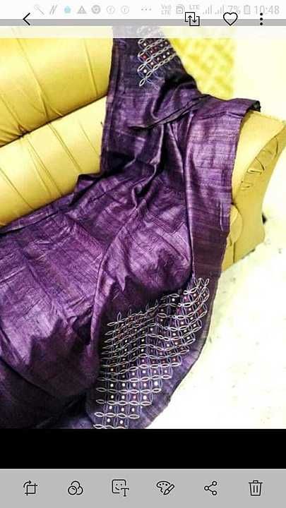 Tussar ghica cutwork sarees uploaded by business on 9/25/2020
