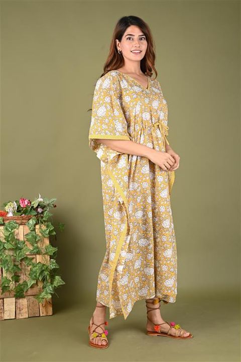 Post image 🍁🍁🍁🍁 winter  Collection Of Long kaftan 👘Dress 🌿Quality and Colour that never goes out of style🌿Beautifully Hand Printed Cotton Kaftan🌿🔸️Hand Block Printed **KAFTAN*** Dress 🔸️Authentic print, with natural colours.🔸️100% Pure Cotton 🌿🔸️Free Size.... 🔸️Length : 50 inch 🔸️Limited collection. 🔸️BOOK FAST.
Price:- 699+$*Note: full stock available.*
