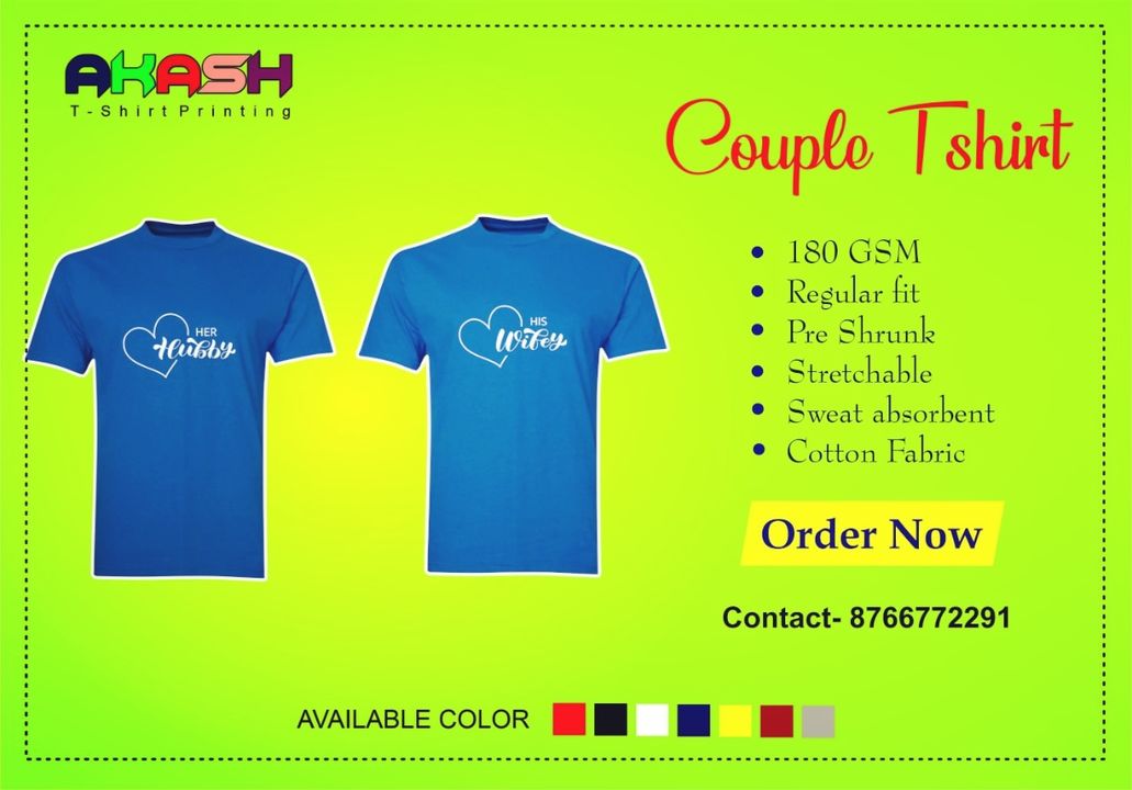 Couple tshirt  uploaded by Akash Tshirt printing on 12/15/2021