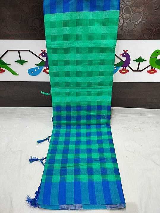 Cotton checks saree uploaded by V all collocation on 9/25/2020