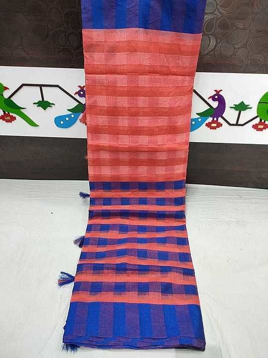 Cotton checks saree uploaded by business on 9/25/2020