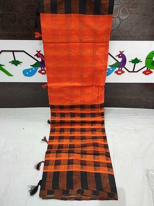 Cotton checks saree uploaded by V all collocation on 9/25/2020