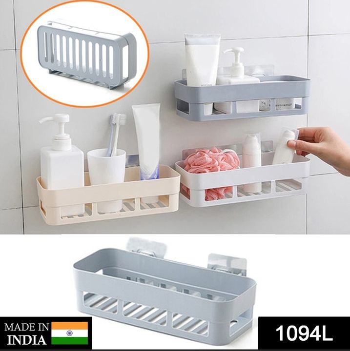 1 pc adhesive soap , sampoo holder organizer for bathroom uploaded by Solanki Creation on 12/16/2021