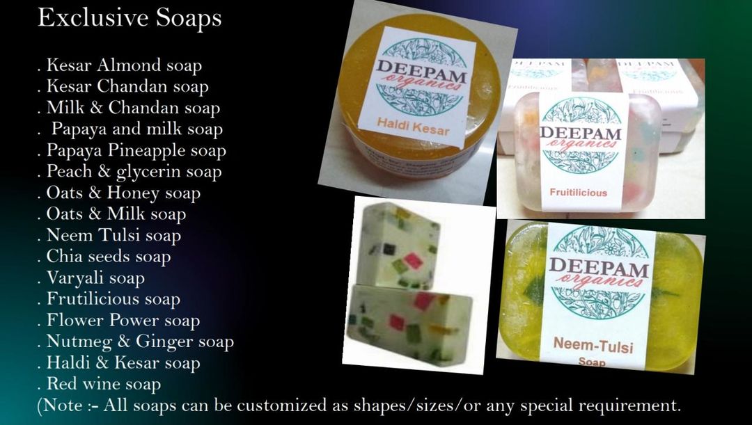 Post image Dear sir/ madamWe are manufacturer of handmade organic bath soap .. our products are 100% organic . Parabin and support free.. good for all kind of skin. We are looking for distributor all over india.If you are interested please feel free to msg.