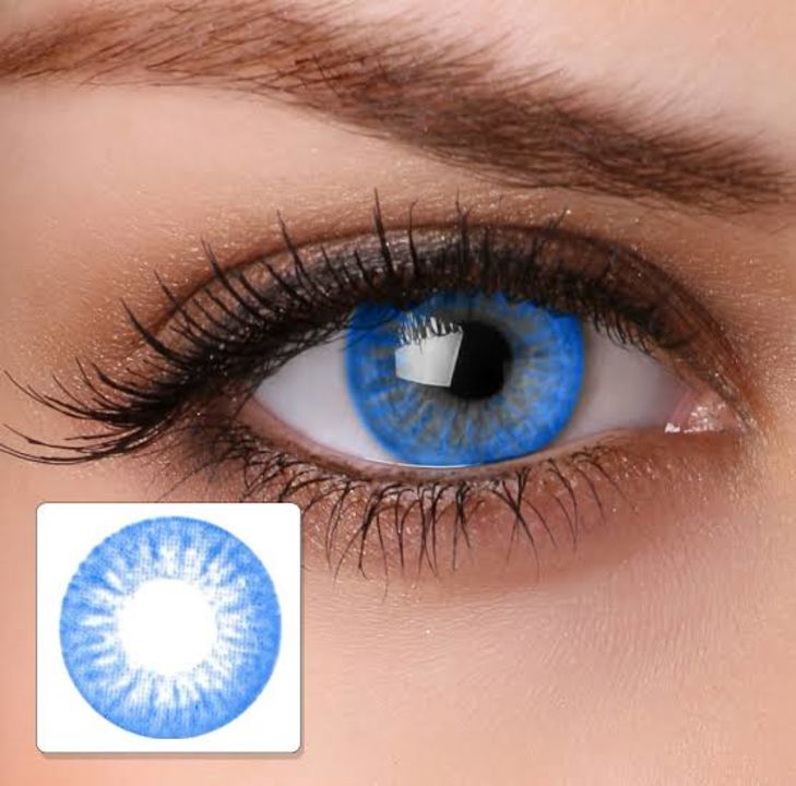 Blue contact lenses monthly disposable  uploaded by EYELLUSION EYEWEAR on 12/16/2021