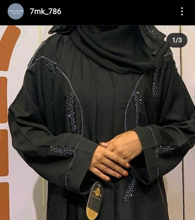 Important nida fabric Hand work uploaded by  Fatima Burqa fashion |Burqa Abaya on 12/16/2021