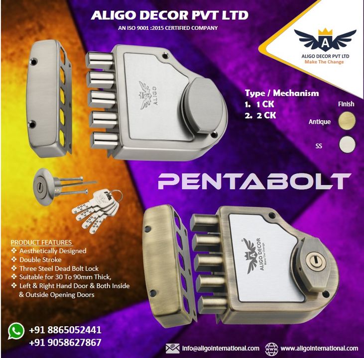 Five bolt door locks uploaded by ALIGO DECOR PVT LTD on 12/16/2021